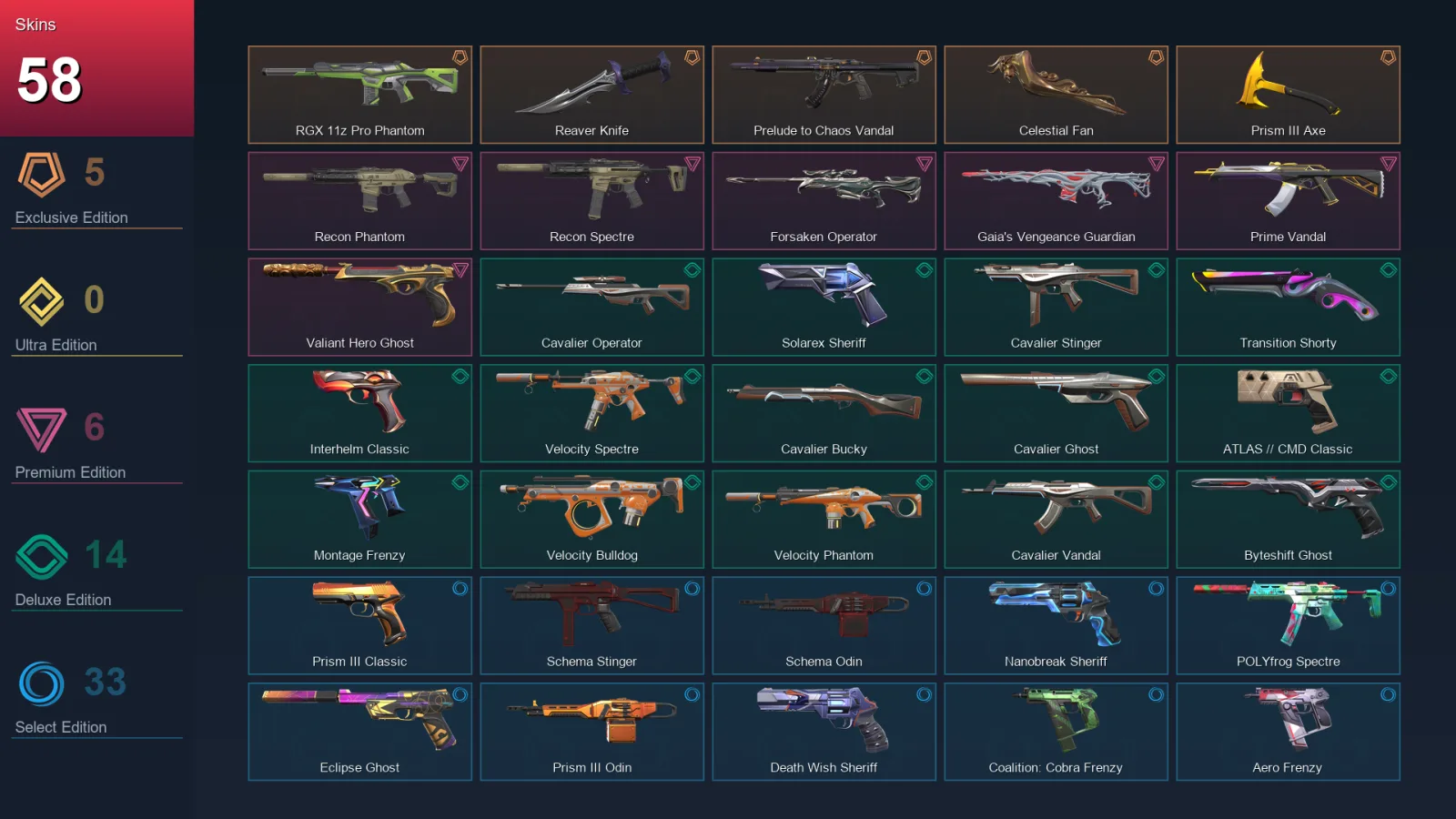 BR | Lv370 | Unranked | 58 Skin | 29 Agent | 129 Buddy — Valorant account
