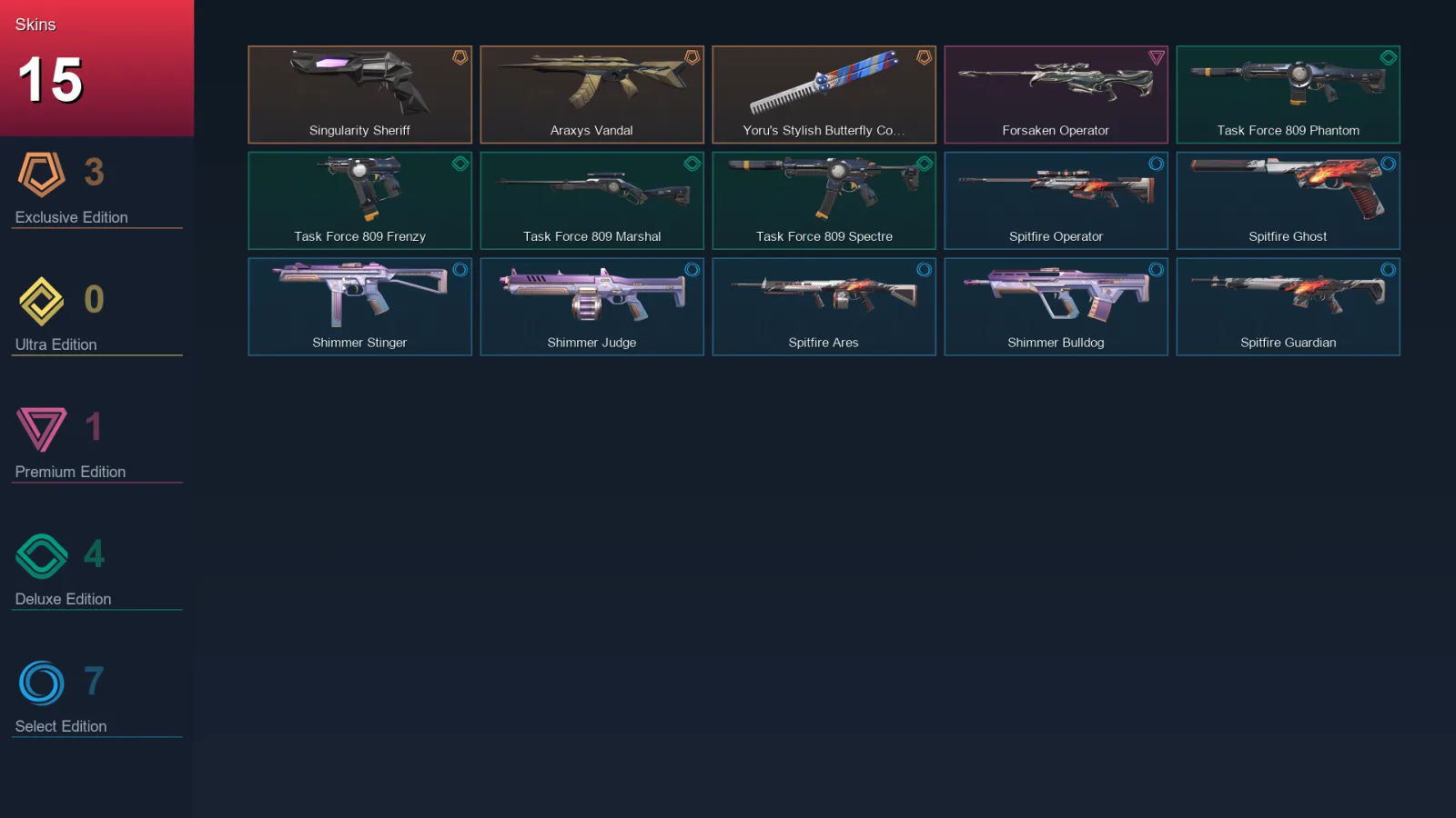 NA | Lv64 | Unranked | 15 Skin | 29 Agent | 28 Buddy