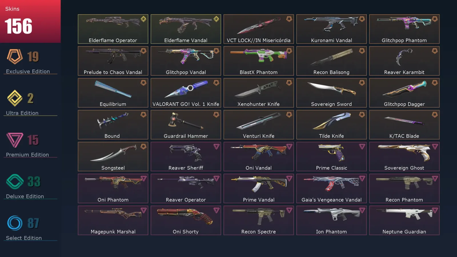 [Valorant] | EU | Level 253 | 29 Agents | 156 Skins — Valorant account