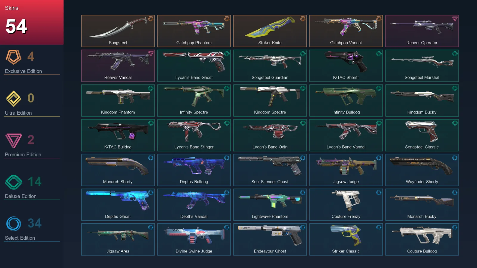 EU | Lv68 | Unranked | 54 Skin | 18 Agent | 63 Buddy