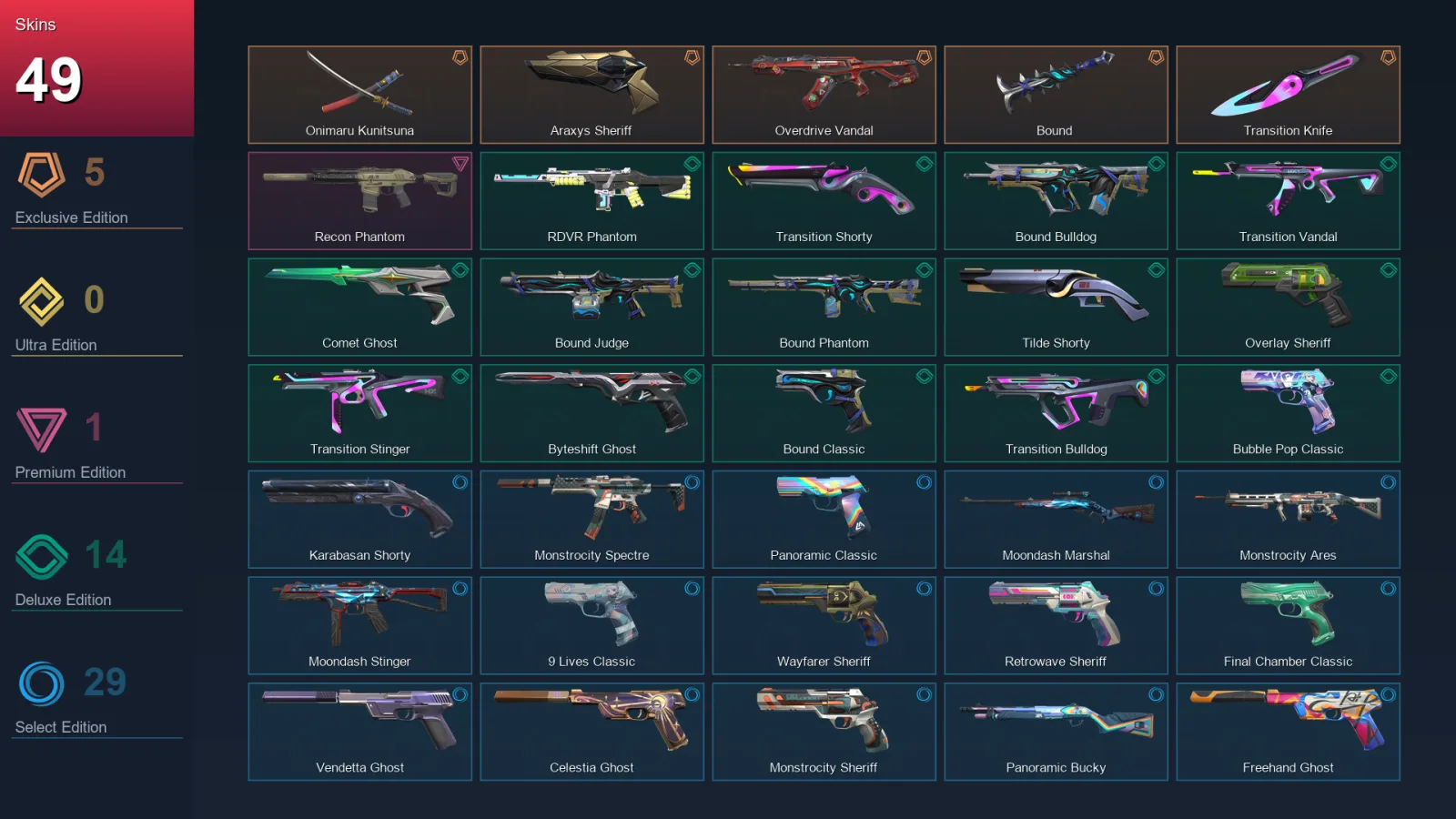 LA | Lv268 | Unranked | 49 Skin | 27 Agent | 99 Buddy