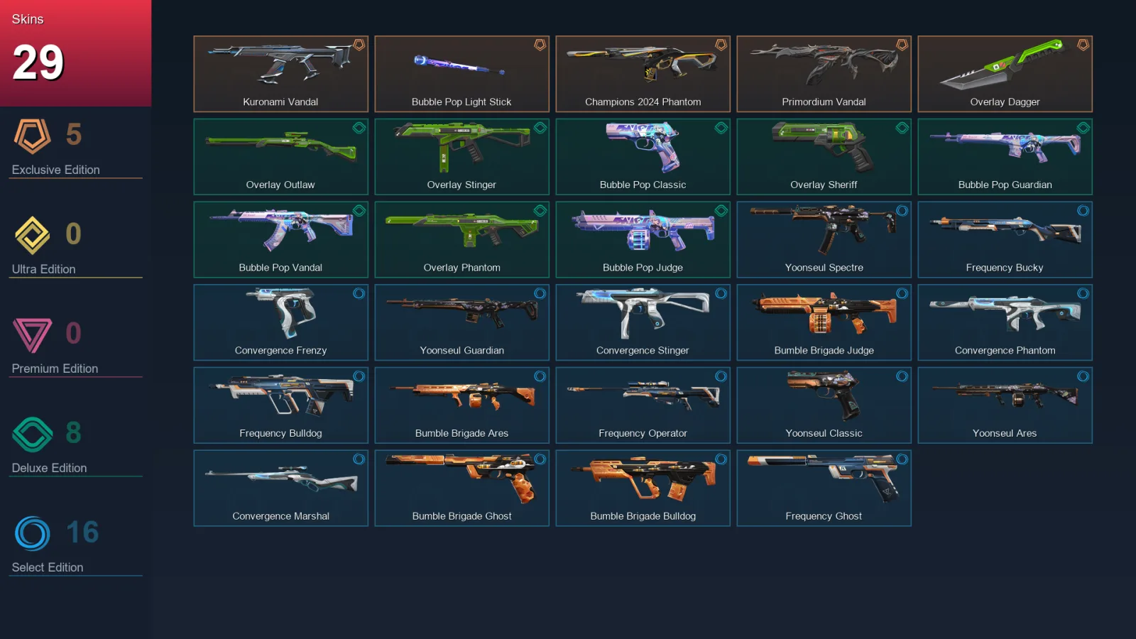 BR | Lv54 | Unranked | 29 Skin | 16 Agent | 34 Buddy — Valorant account