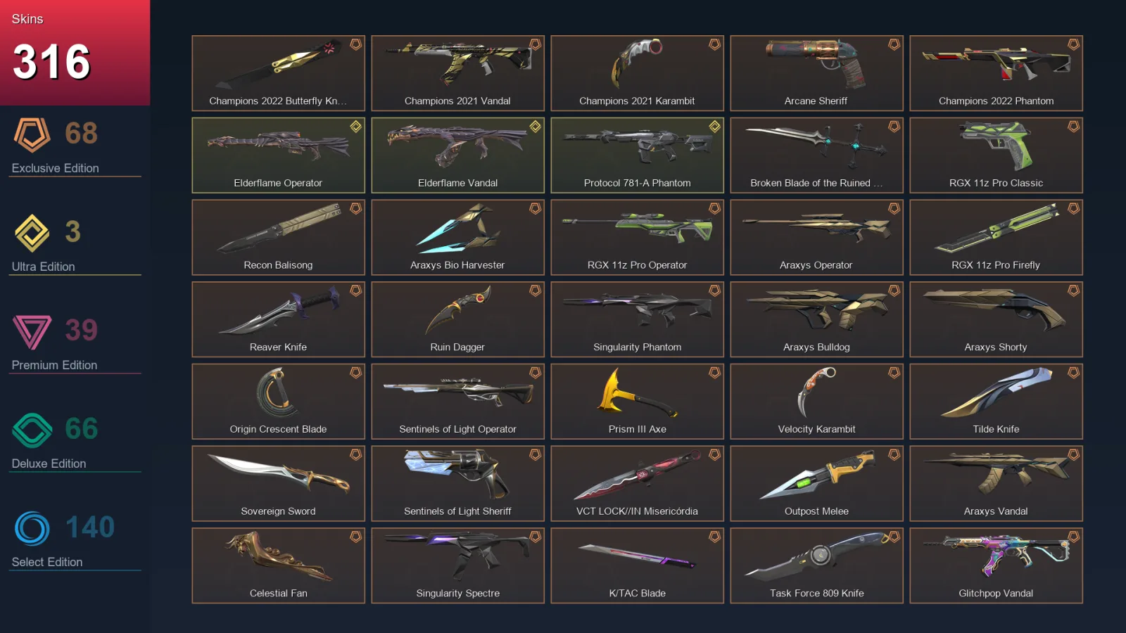 NA | Lv365 | Unranked | 316 Skin | 21 Agent | 197 Buddy