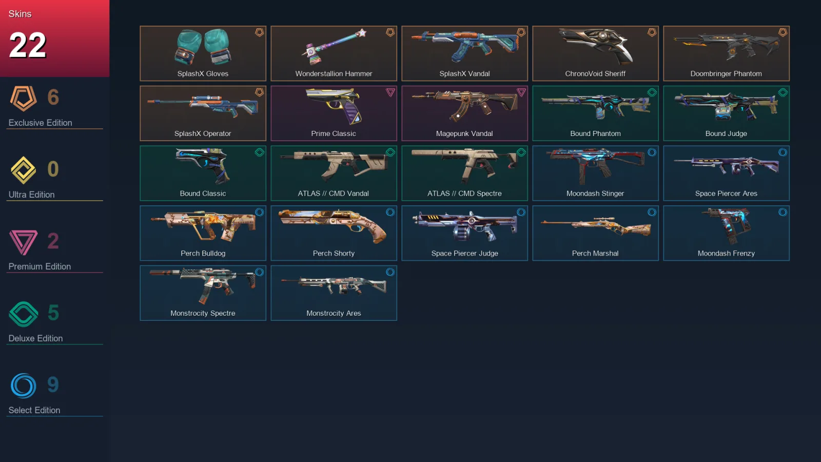 NA | Lv27 | Unranked | 22 Skin | 10 Agent | 16 Buddy