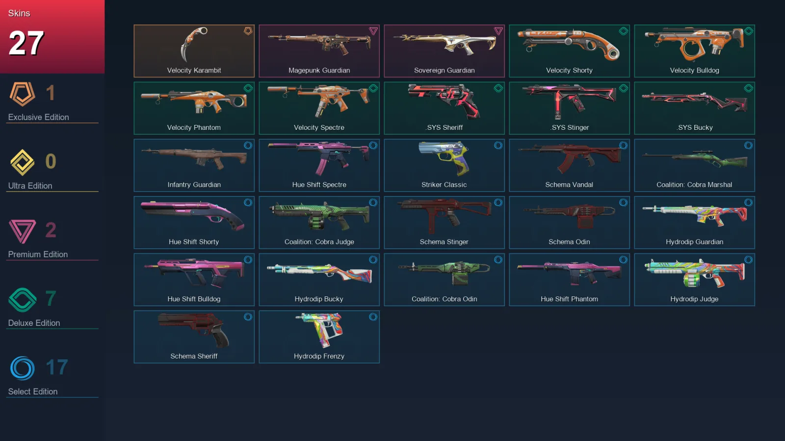 NA | Lv68 | Unranked | 27 Skin | 19 Agent | 27 Buddy — Valorant account