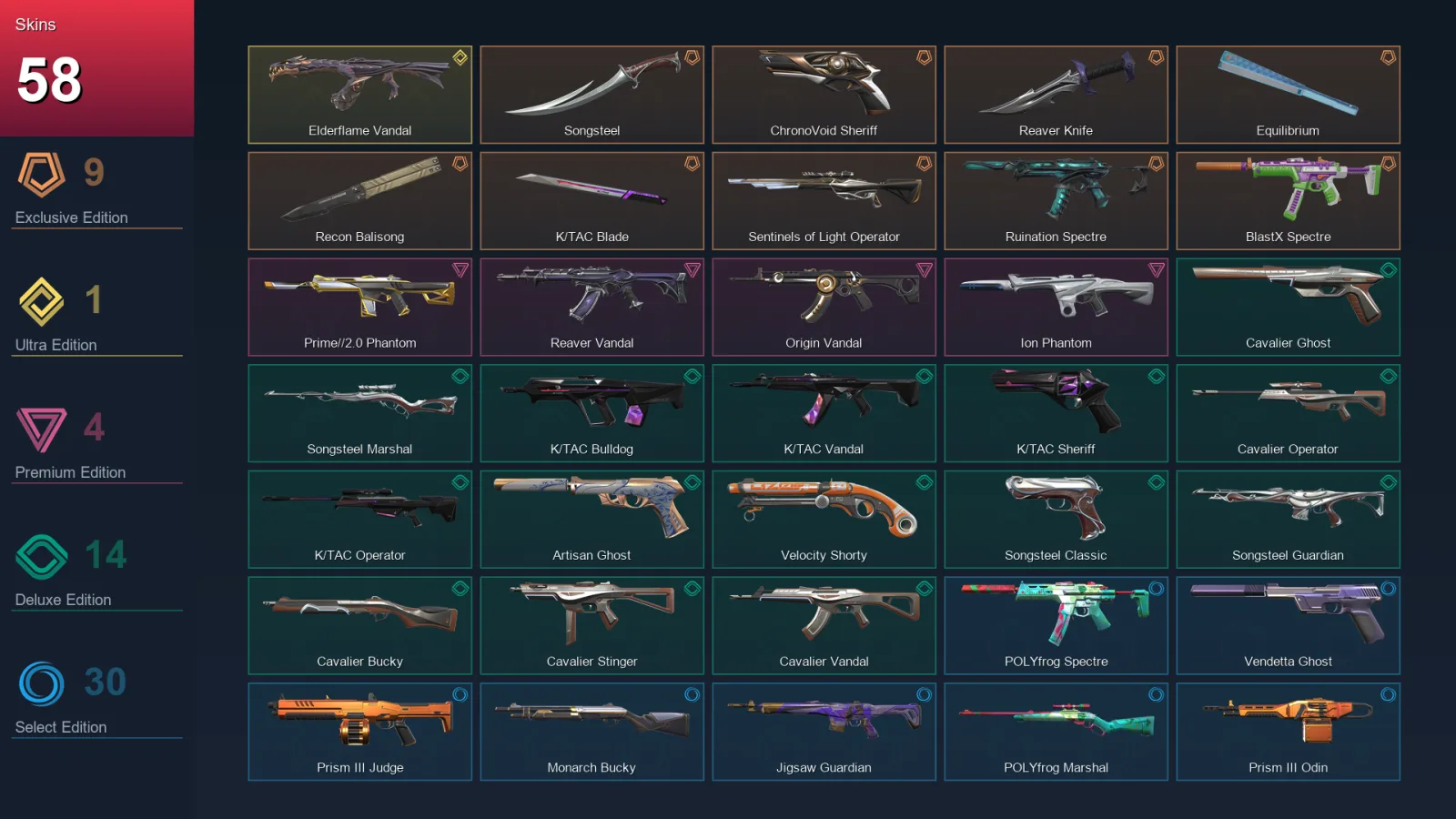 LA | Lv175 | Unranked | 58 Skin | 25 Agent | 89 Buddy — Lightwave Frenzy