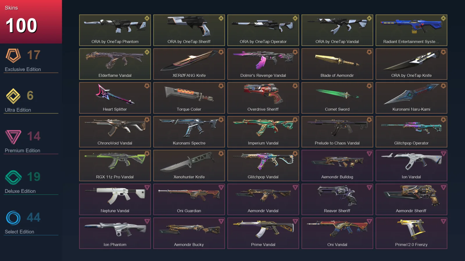 EU | Lv95 | Unranked | 100 Skin | 26 Agent | 59 Buddy