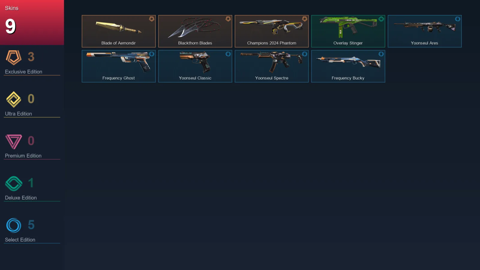 EU | Lv28 | Unranked | 9 Skin | 10 Agent | 11 Buddy