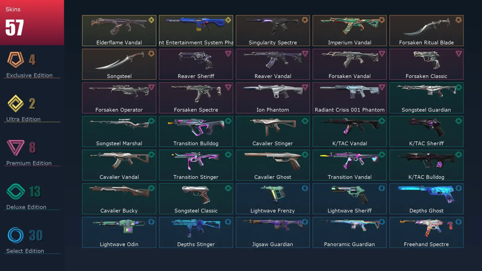 [Valorant] | EU | Level 116 | 24 Agents | 57 Skins — Valorant account