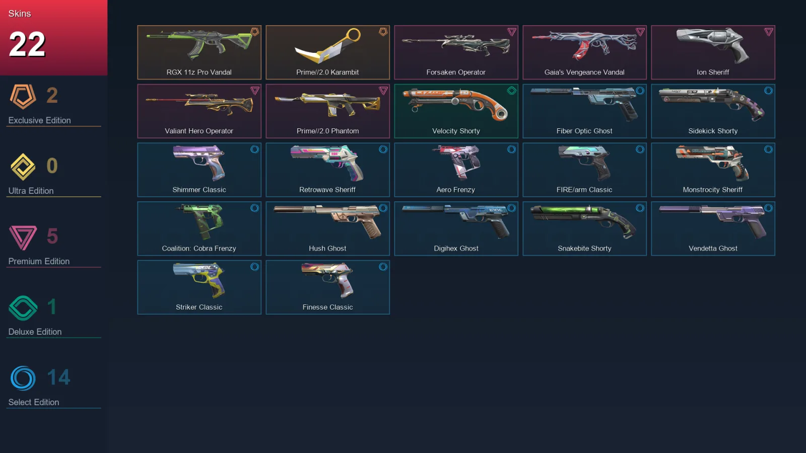 EU | Lv198 | Unranked | 22 Skin | 28 Agent | 87 Buddy — Valorant account