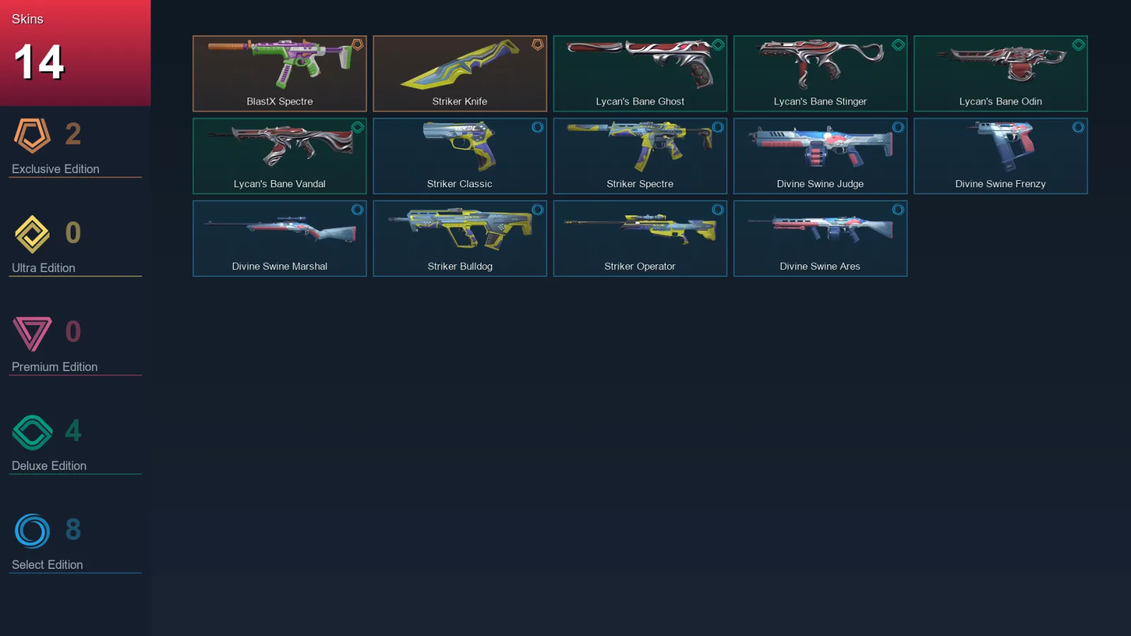 AP | Lv43 | Unranked | 14 Skin | 16 Agent | 19 Buddy