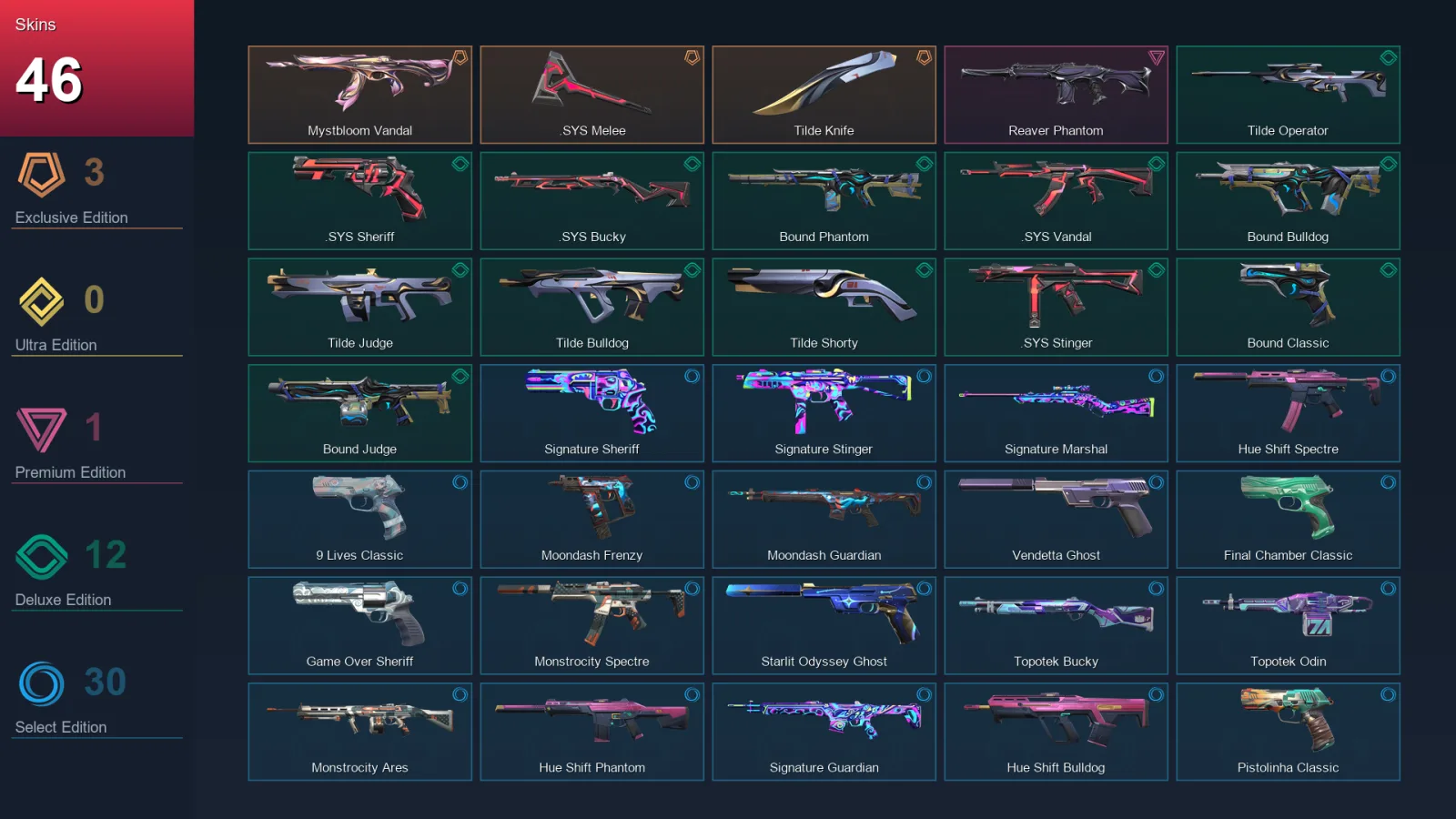 EU | Lv193 | Unranked | 46 Skin | 26 Agent | 82 Buddy — Unranked / Smurf Valorant