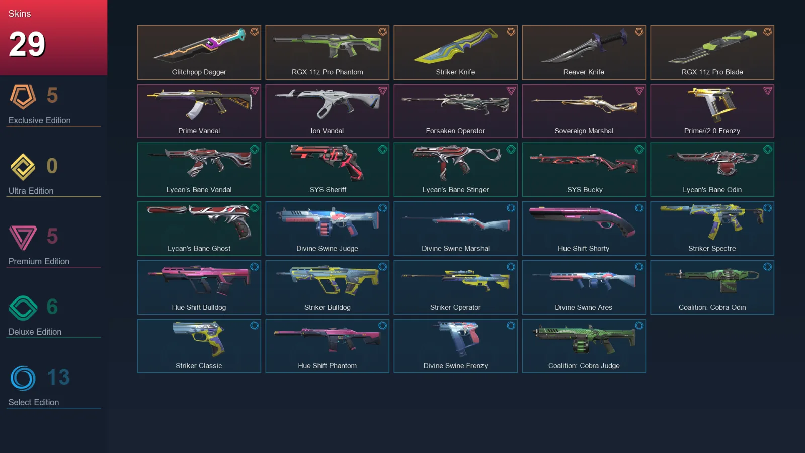AP | Lv99 | Unranked | 29 Skin | 28 Agent | 56 Buddy