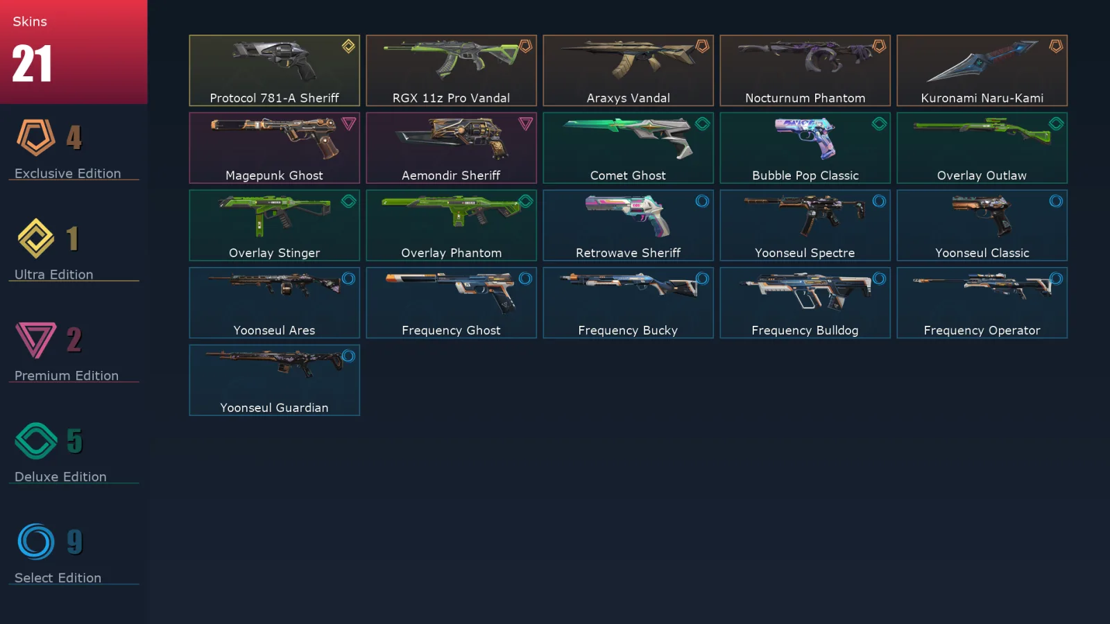 [Valorant] | EU | Level 119 | Ascendant 2 | 28 Agents | 21 Skins