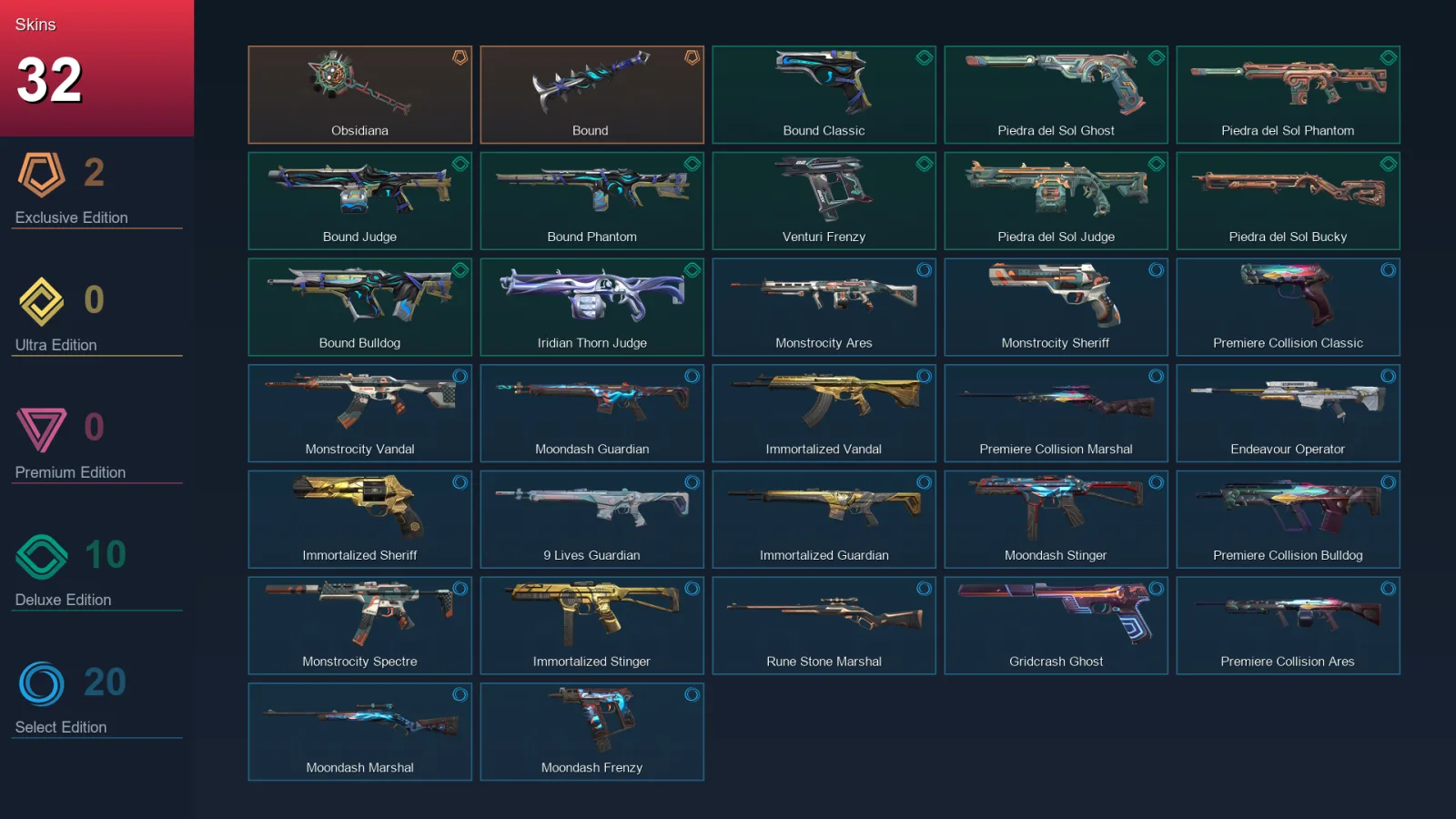 EU | Lv54 | Unranked | 32 Skin | 20 Agent | 37 Buddy