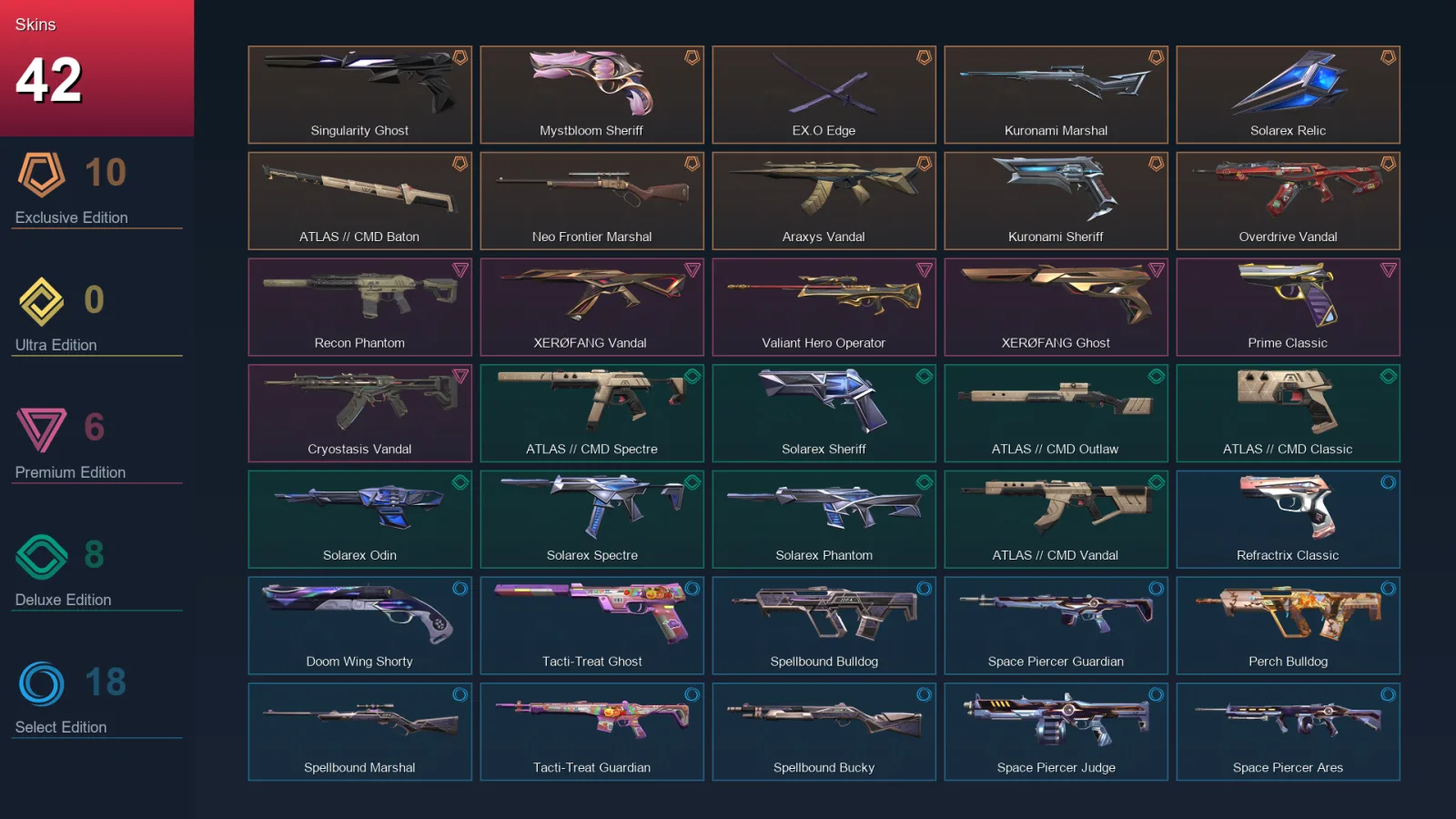 AP | Lv54 | Unranked | 42 Skin | 18 Agent | 40 Buddy