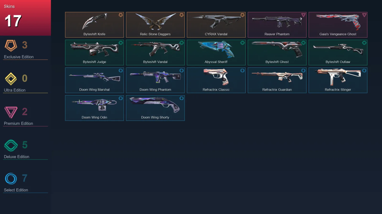 NA | Lv38 | Unranked | 17 Skin | 10 Agent | 25 Buddy