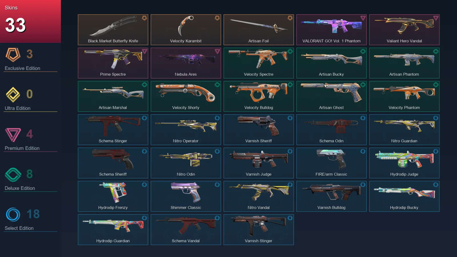AP | Lv89 | Unranked | 33 Skin | 24 Agent | 50 Buddy