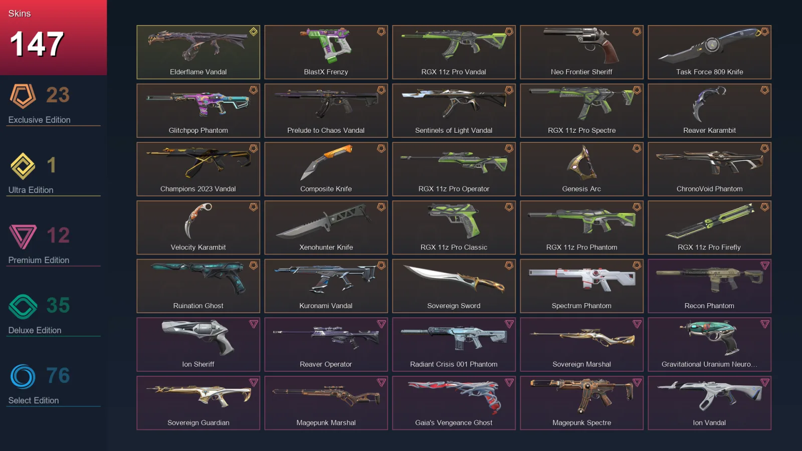 BR | Lv199 | Unranked | 147 Skin | 27 Agent | 154 Buddy