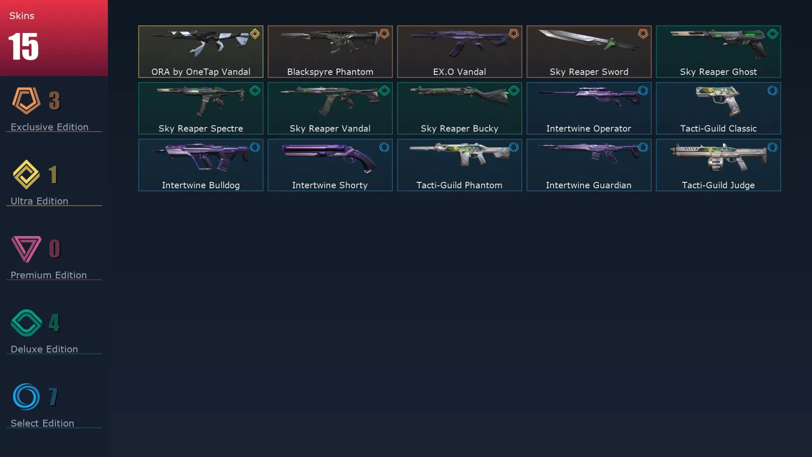[Valorant] | EU | Level 41 | Gold 1 | 12 Agents | 15 Skins