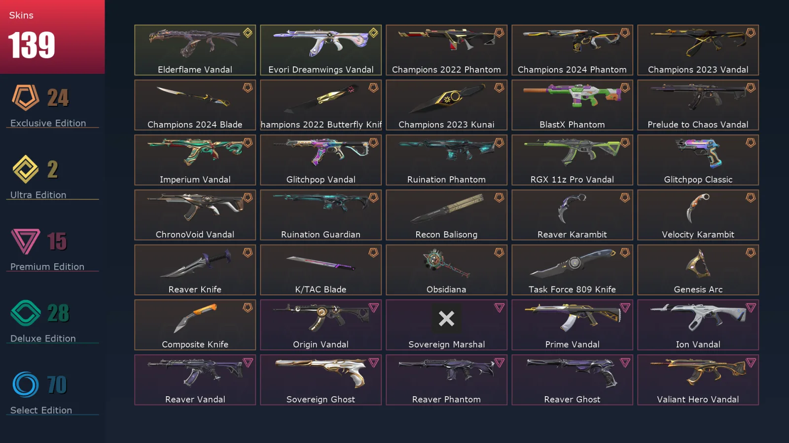 [Valorant] | EU | Level 332 | 28 Agents | 139 Skins