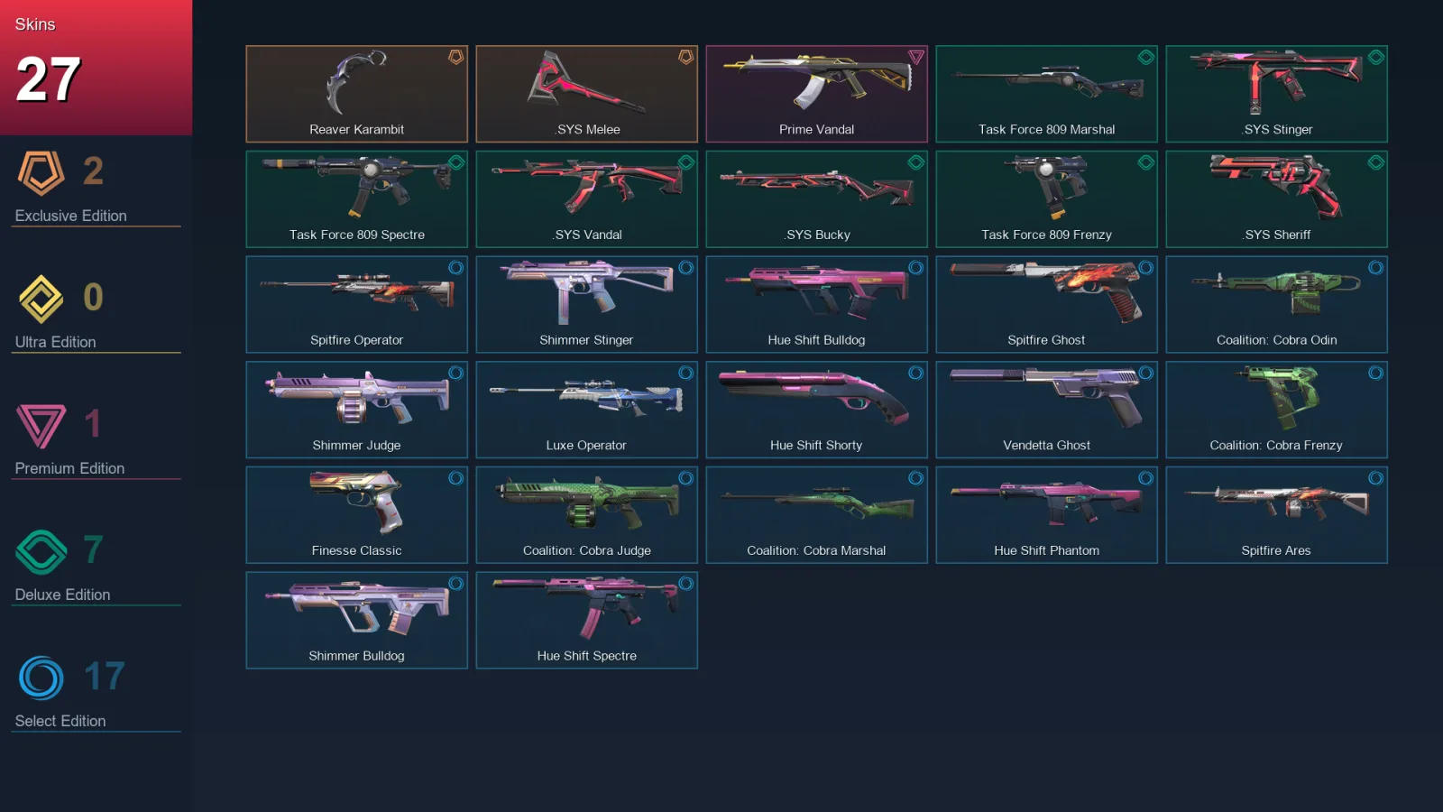 EU | Lv68 | Unranked | 27 Skin | 16 Agent | 38 Buddy