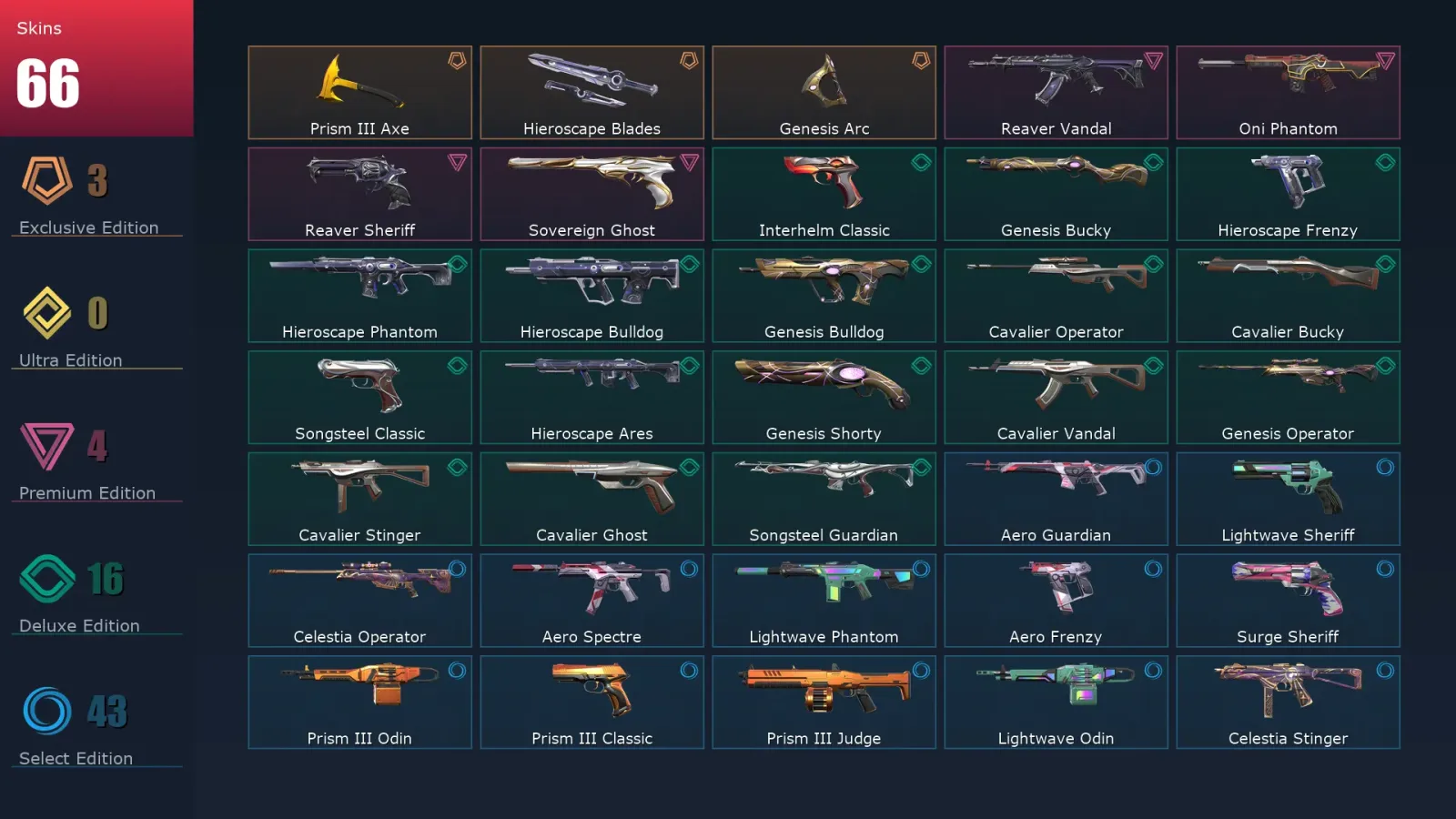 [Valorant] | EU | Level 269 | 28 Agents | 66 Skins — Valorant account