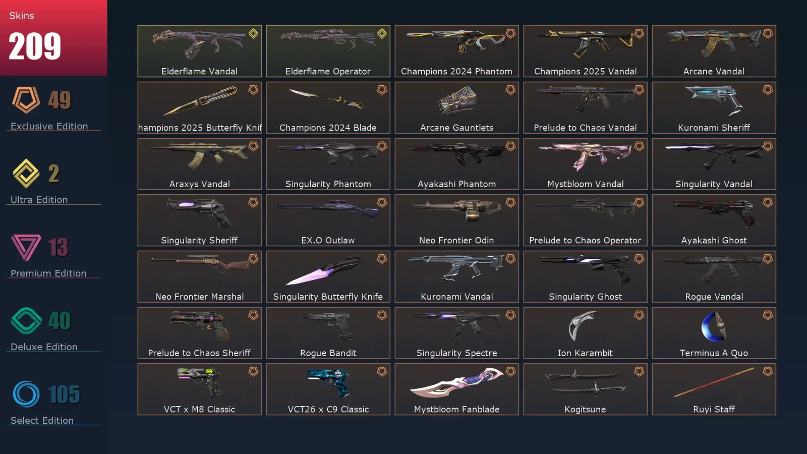 [Valorant] | EU | Level 401 | Ascendant 2 | 29 Agents | 209 Skins — Valorant account