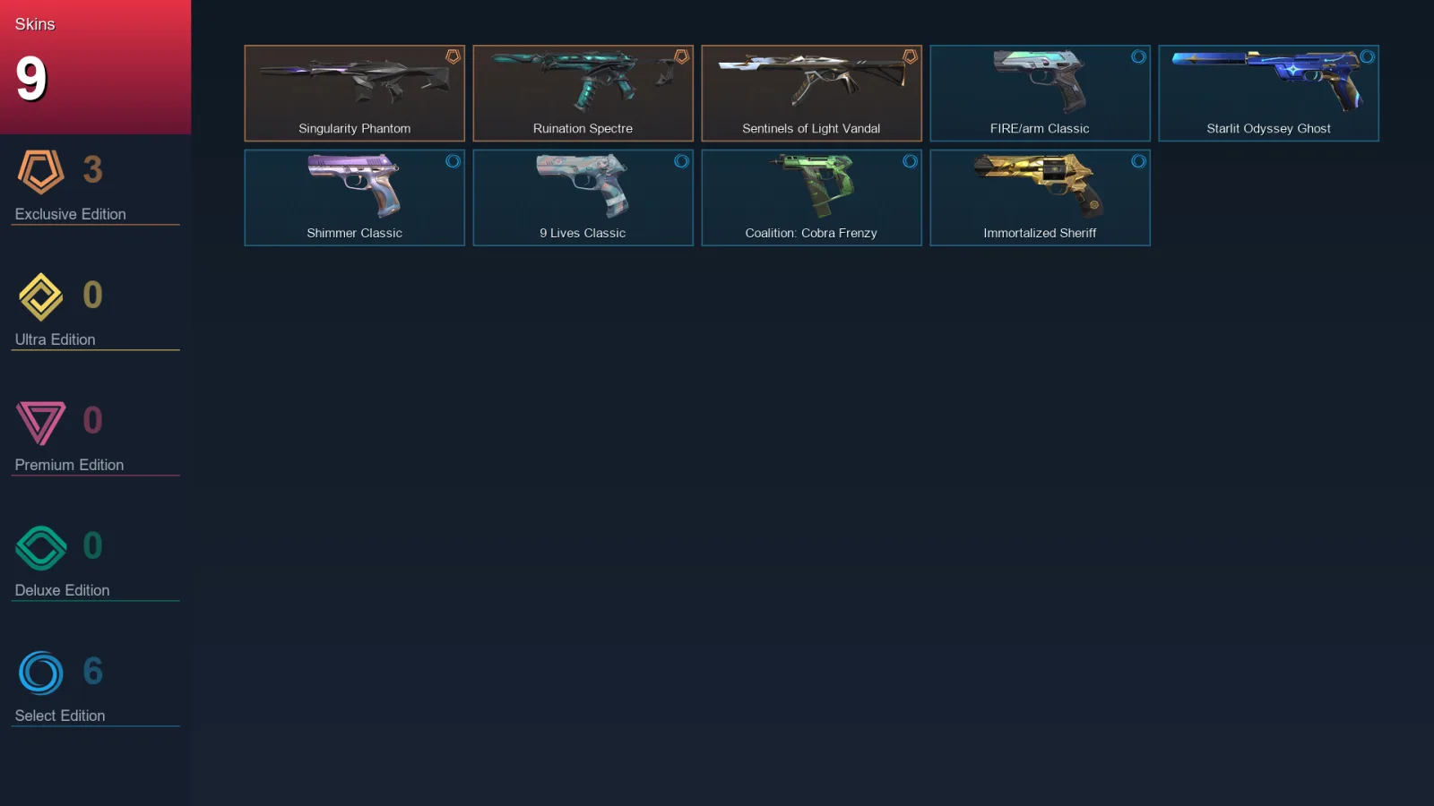 AP | Lv147 | Unranked | 9 Skin | 22 Agent | 44 Buddy