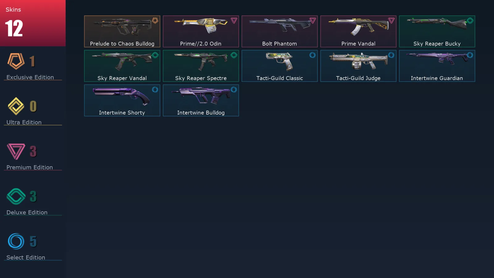 [Valorant] | EU | Level 13 | 6 Agents | 12 Skins