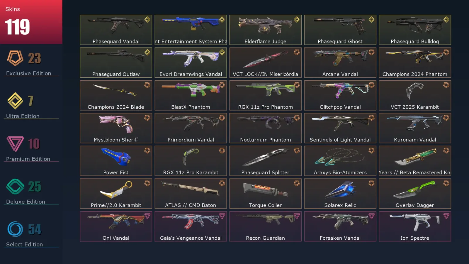 [Valorant] | EU | Level 183 | 27 Agents | 119 Skins — Valorant account