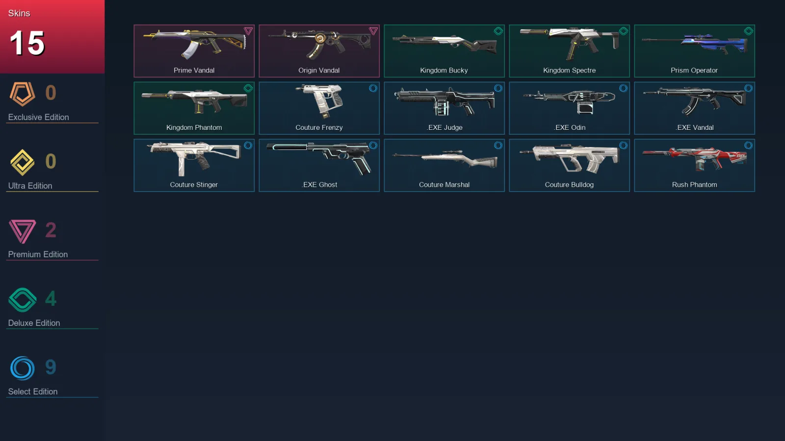 EU | Lv38 | Unranked | 15 Skin | 18 Agent | 27 Buddy