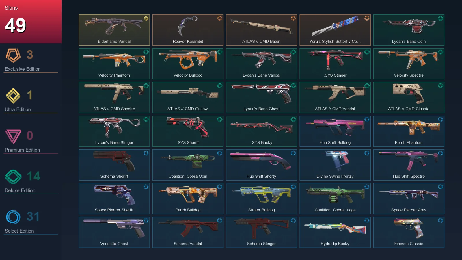 LA | Lv108 | Unranked | 49 Skin | 27 Agent | 77 Buddy