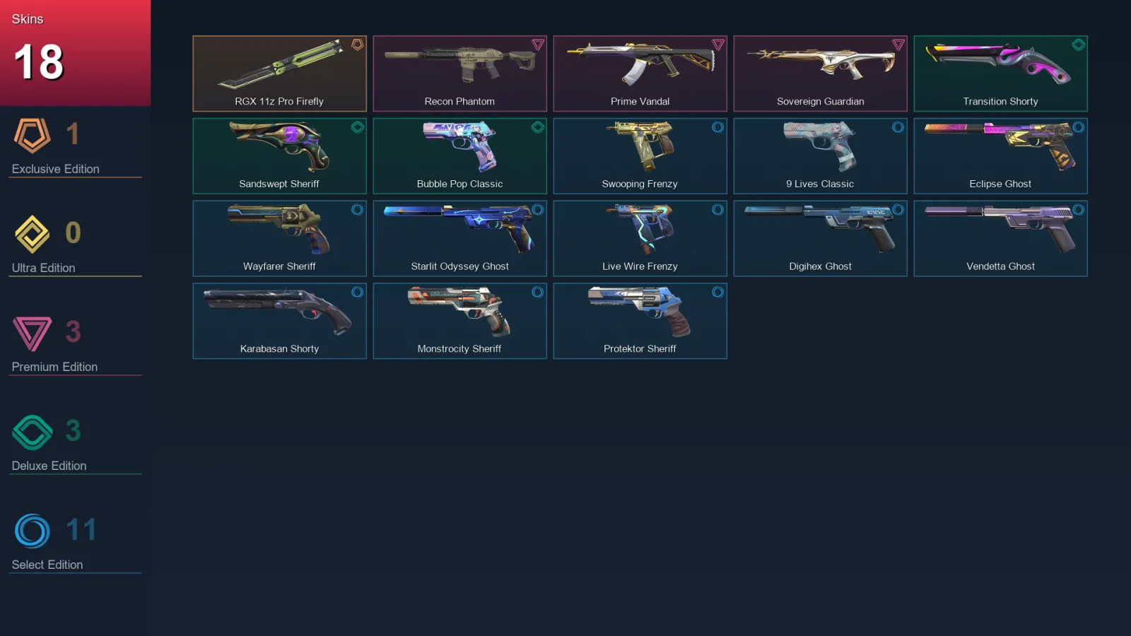 EU | Lv194 | Unranked | 18 Skin | 27 Agent | 77 Buddy &mdash; Valorant account with Astra