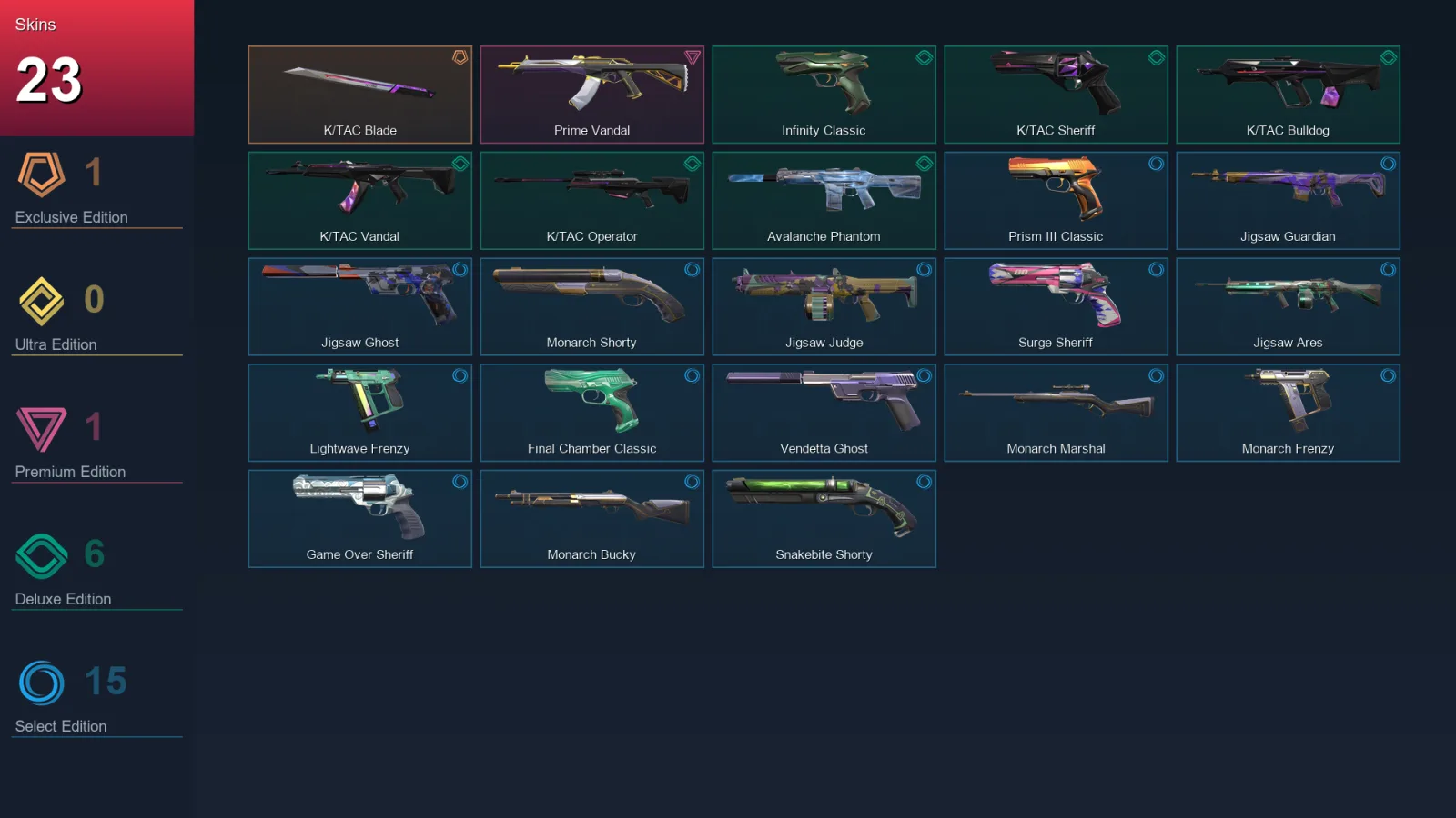 EU | Lv115 | Unranked | 23 Skin | 18 Agent | 48 Buddy — Valorant account