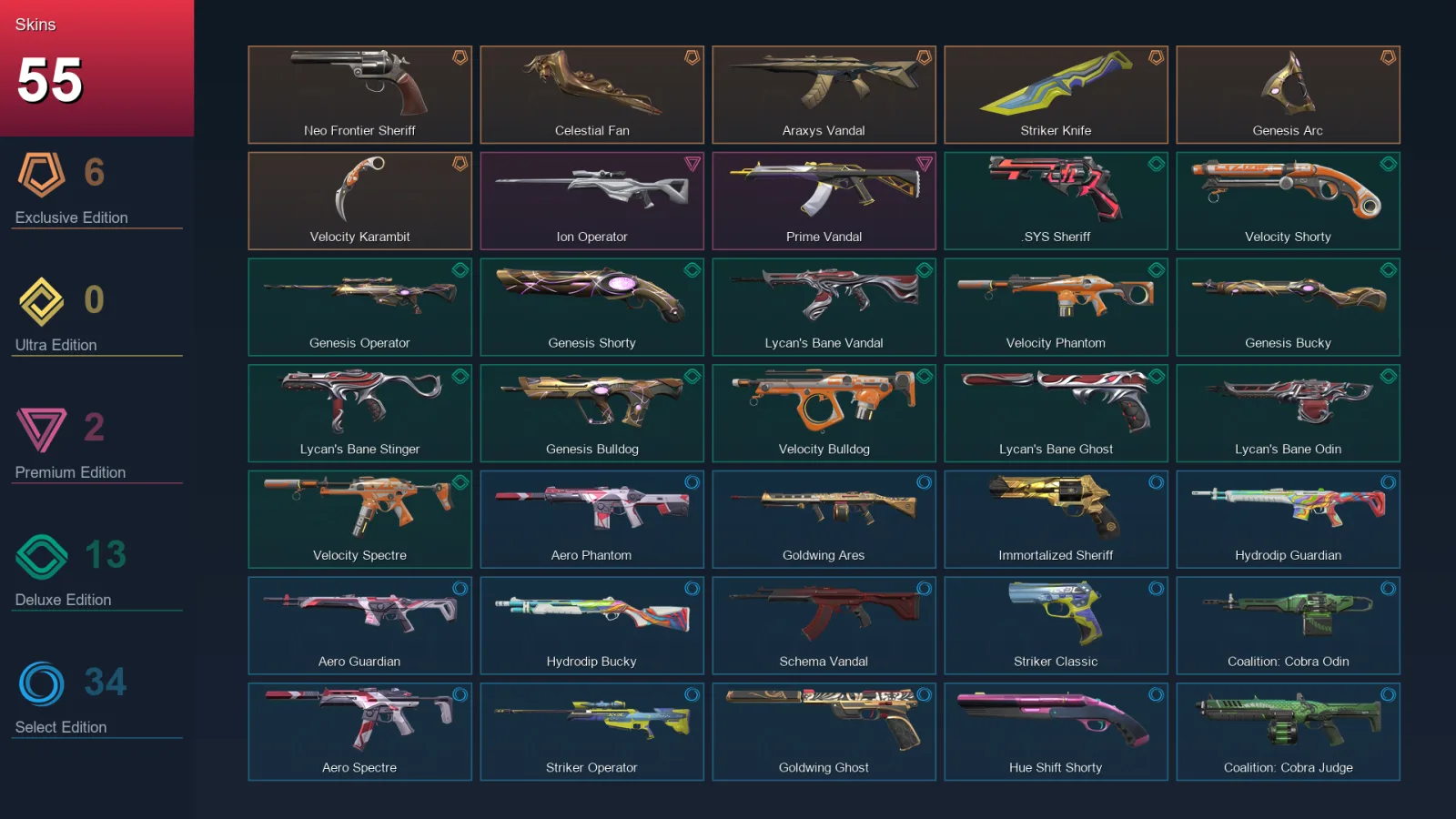 EU | Lv137 | Unranked | 55 Skin | 22 Agent | 71 Buddy