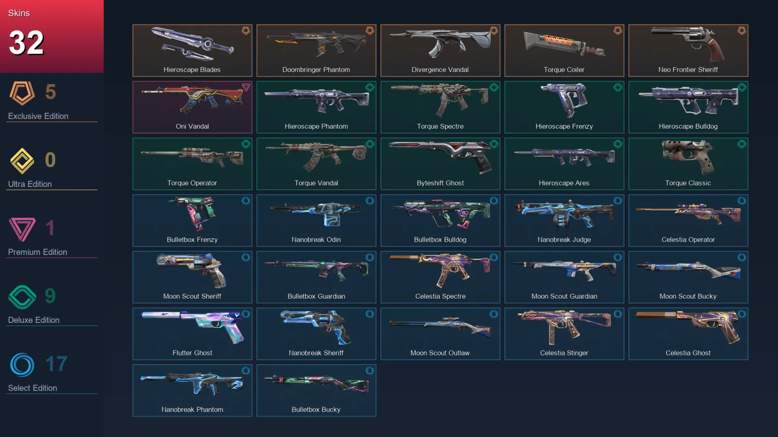 LA | Lv69 | Unranked | 32 Skin | 16 Agent | 33 Buddy