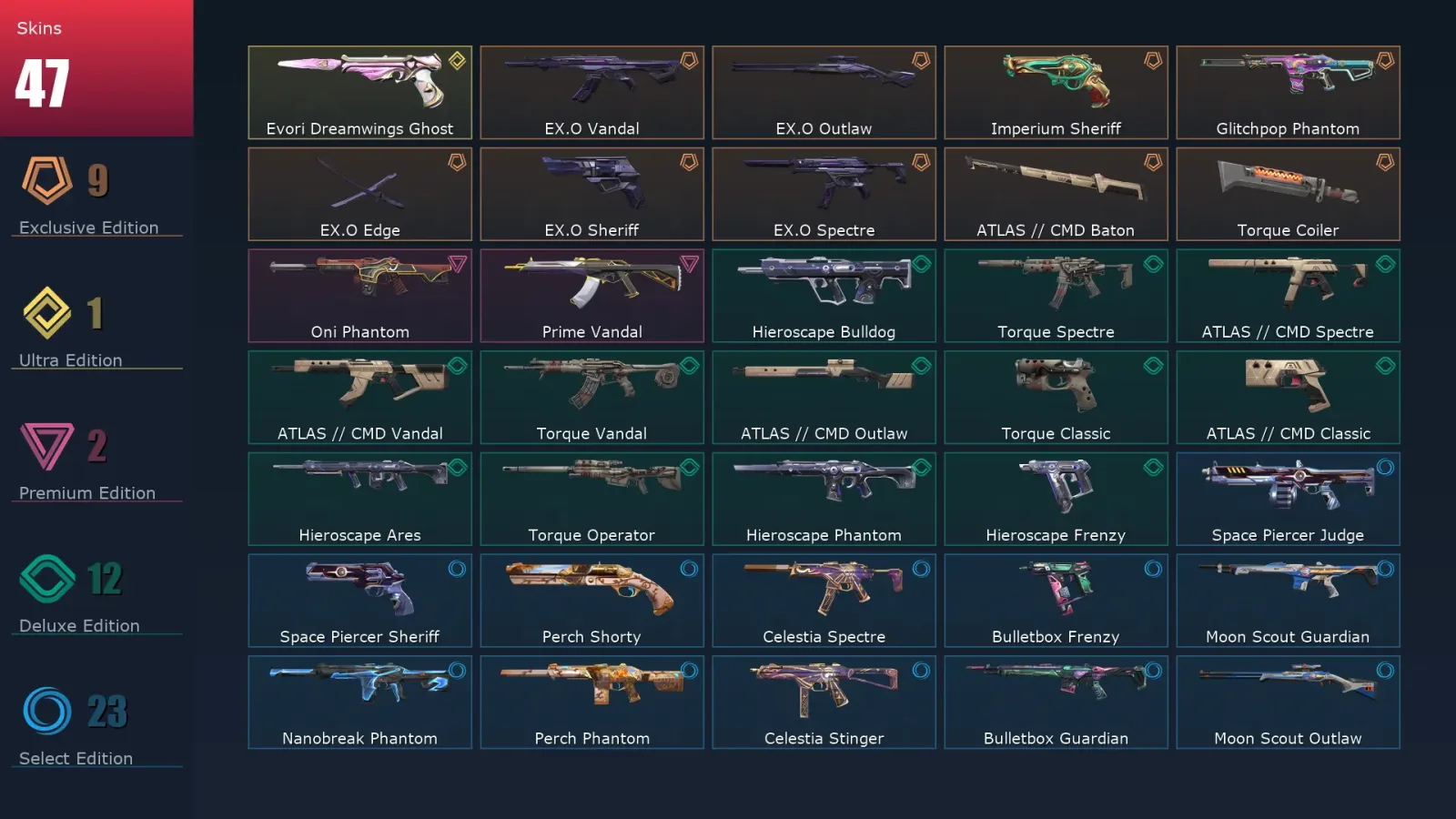 [Valorant] | EU | Level 47 | 16 Agents | 47 Skins — Valorant account