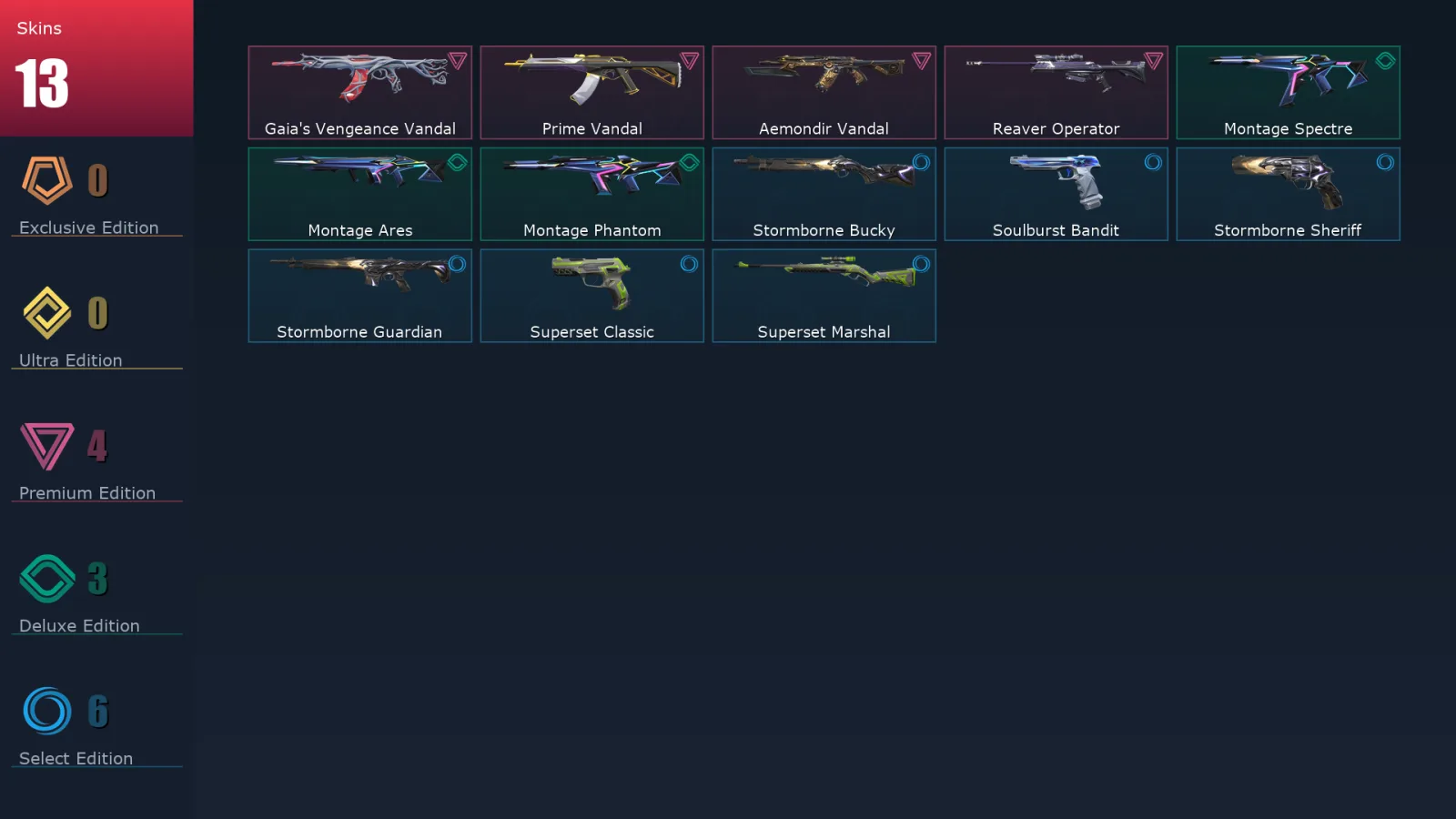 [Valorant] | EU | Level 29 | 10 Agents | 13 Skins