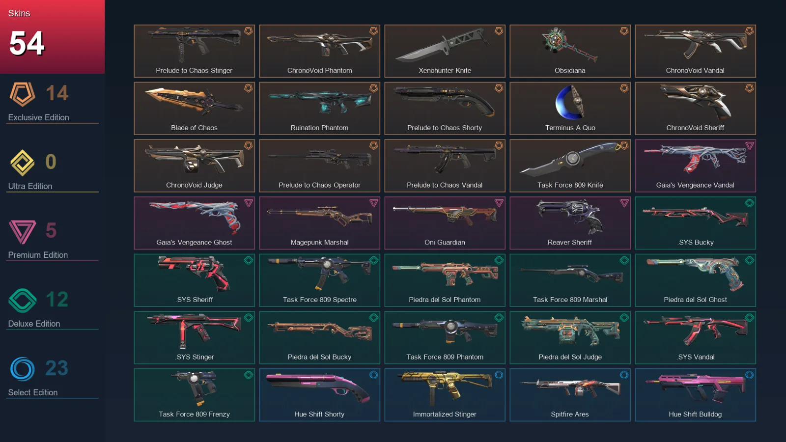 EU | Lv54 | Unranked | 54 Skin | 21 Agent | 38 Buddy — Valorant account
