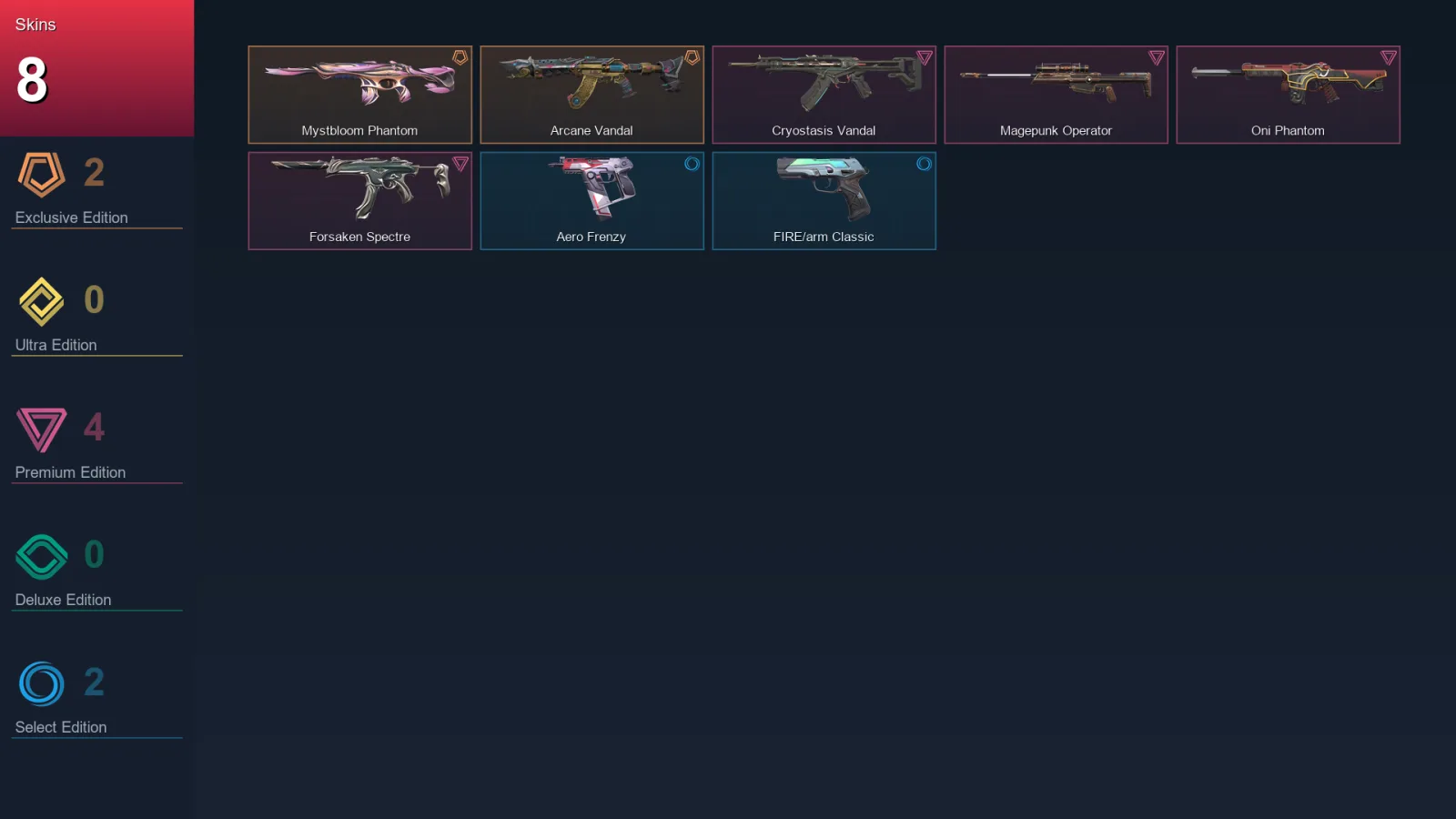 AP | Lv99 | Unranked | 8 Skin | 26 Agent | 42 Buddy — Valorant account