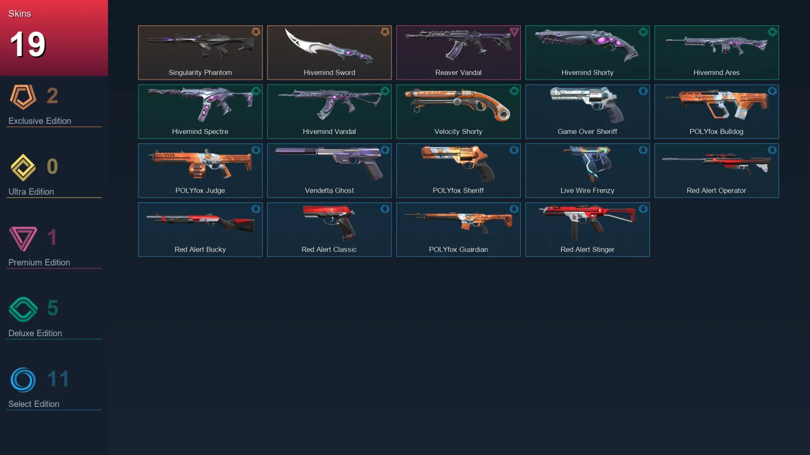 AP | Lv92 | Unranked | 19 Skin | 21 Agent | 55 Buddy