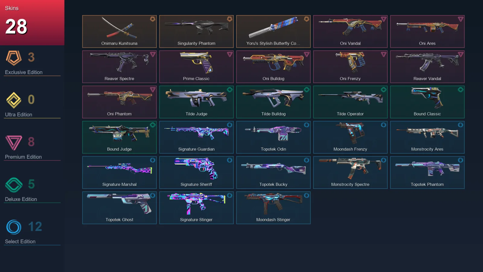 AP | Lv38 | Unranked | 28 Skin | 16 Agent | 24 Buddy — Valorant account