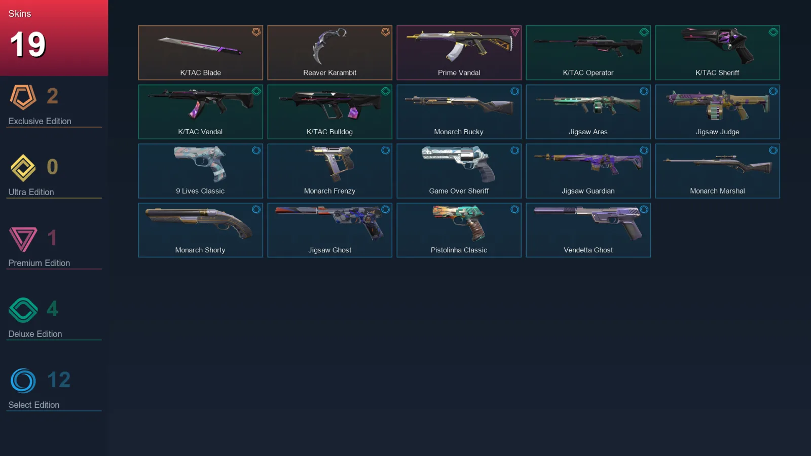 EU | Lv110 | Unranked | 19 Skin | 25 Agent | 55 Buddy