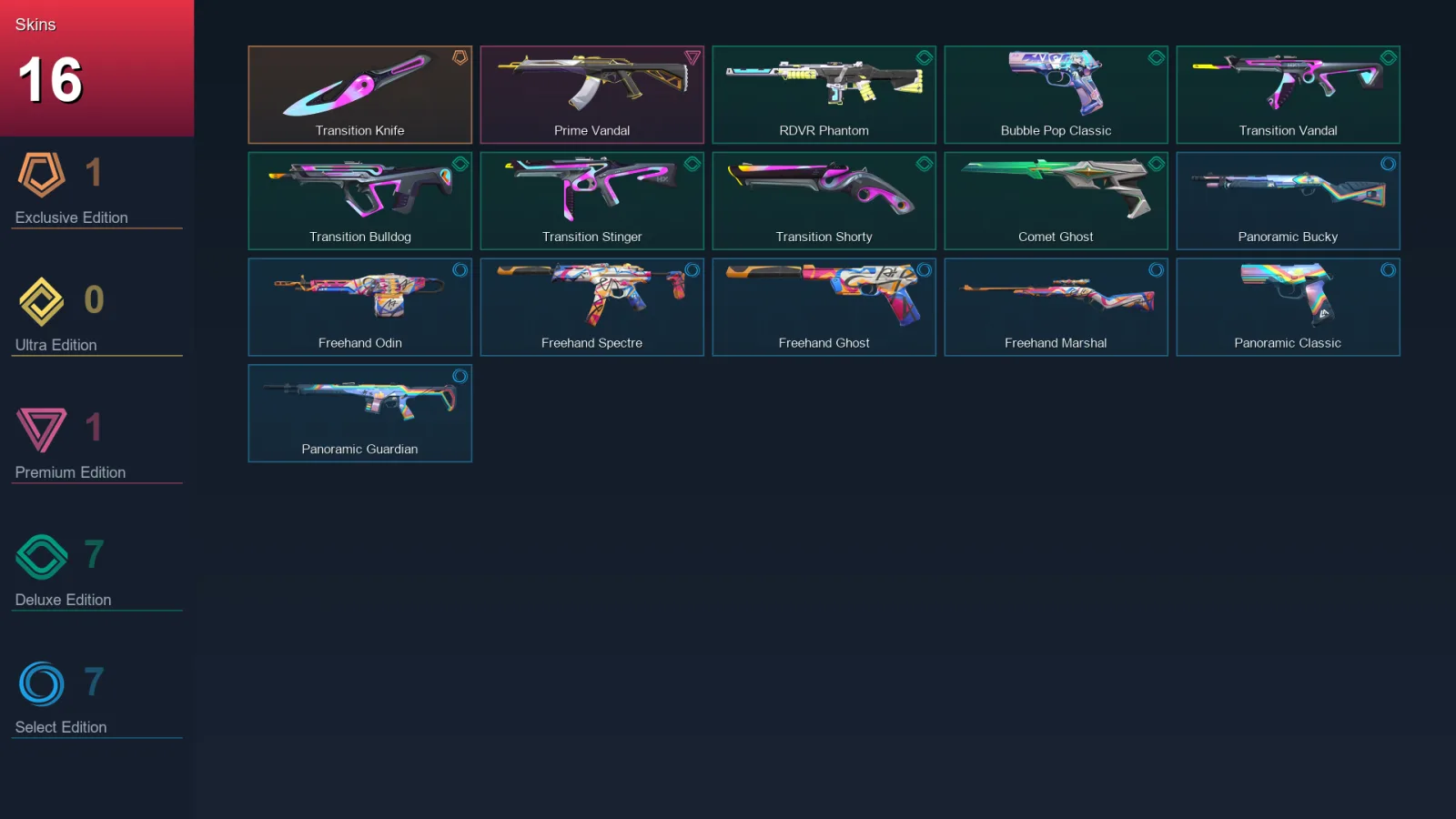 EU | Lv104 | Unranked | 16 Skin | 22 Agent | 48 Buddy