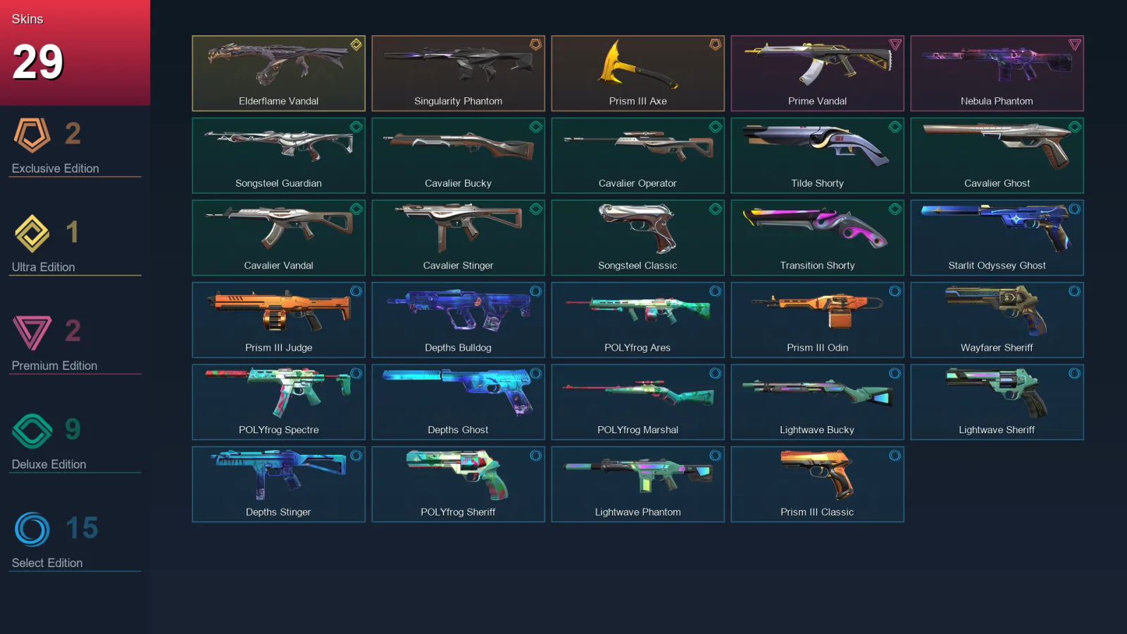 NA | Lv139 | Unranked | 29 Skin | 23 Agent | 62 Buddy
