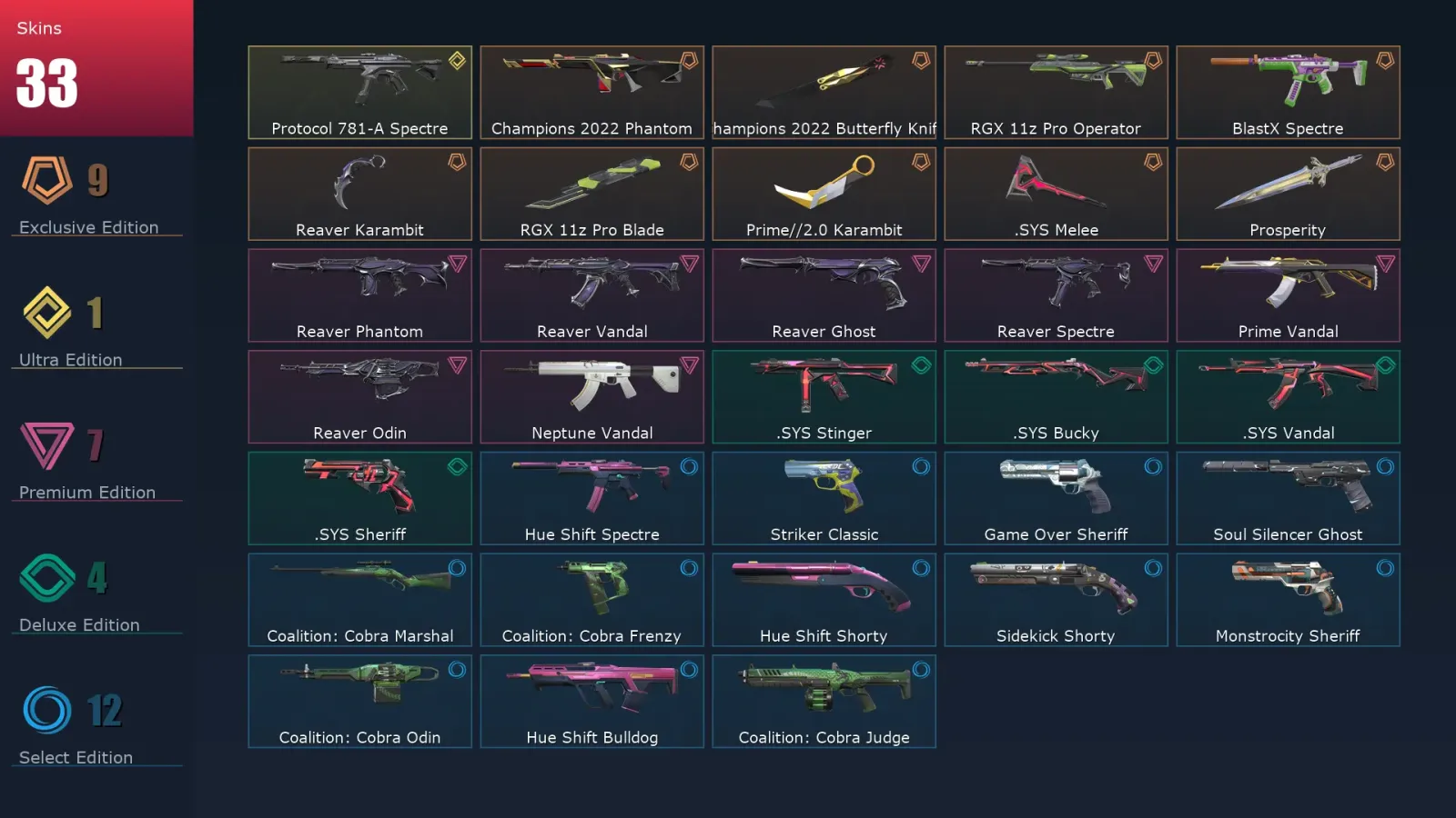 [Valorant] | EU | Level 116 | 24 Agents | 33 Skins — Valorant account