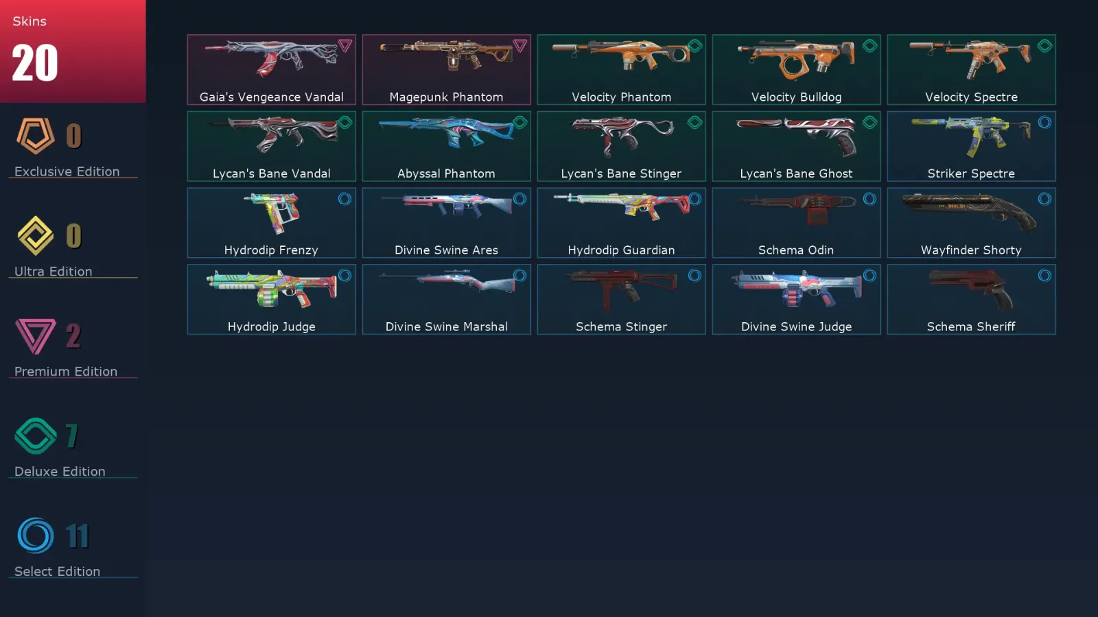 [Valorant] | EU | Level 45 | 15 Agents | 20 Skins