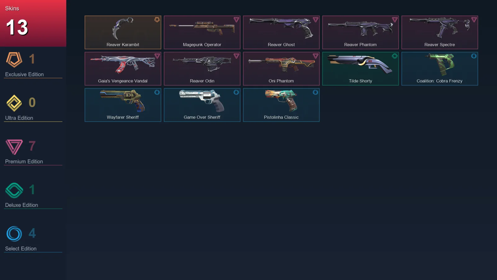 EU | Lv108 | Unranked | 13 Skin | 23 Agent | 61 Buddy