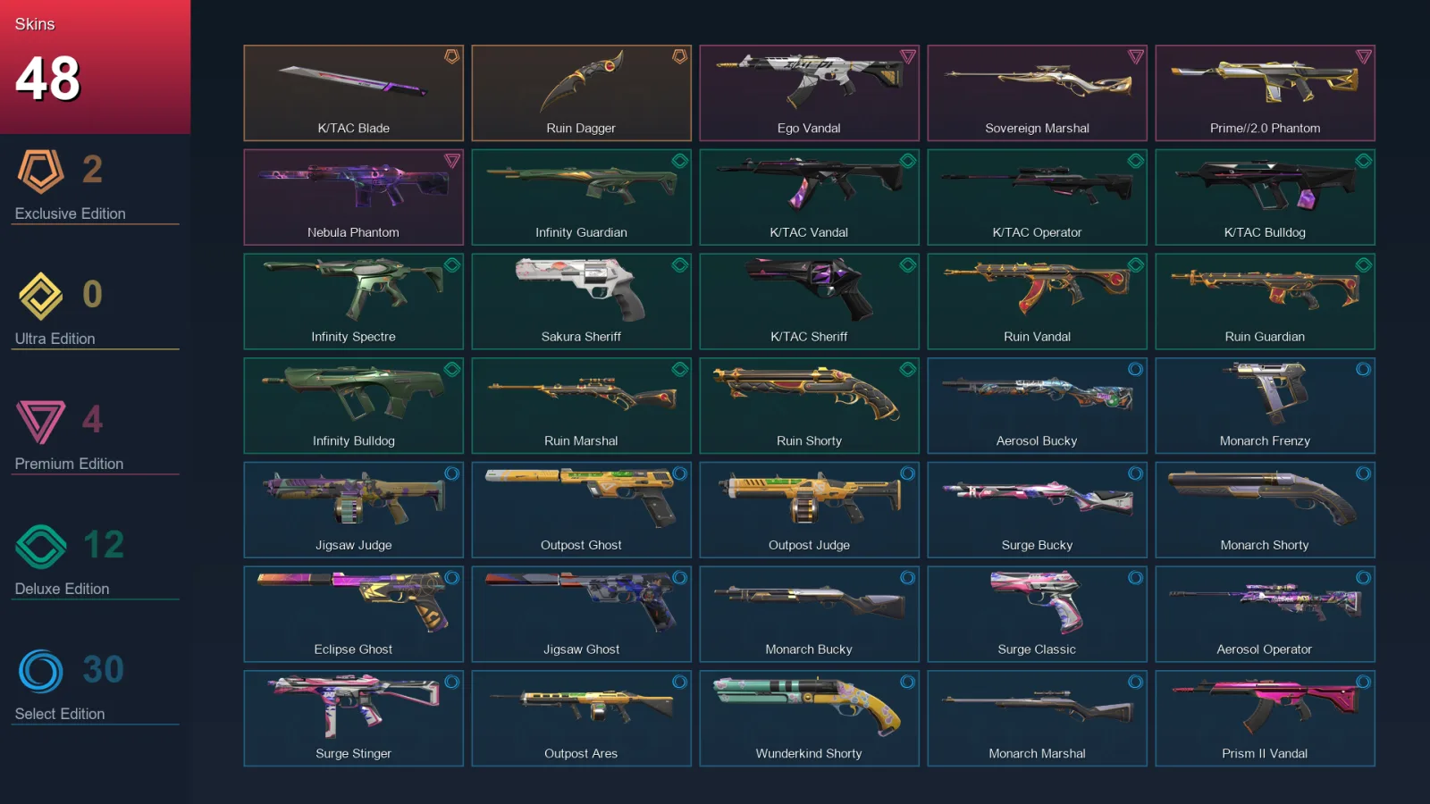 EU | Lv95 | Unranked | 48 Skin | 16 Agent | 49 Buddy